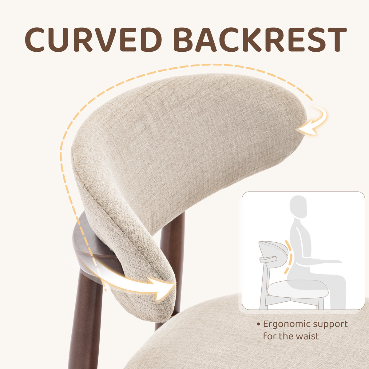 Vannie Upholstered Solid Wood Dining Chair Side Chair (Set of 2)